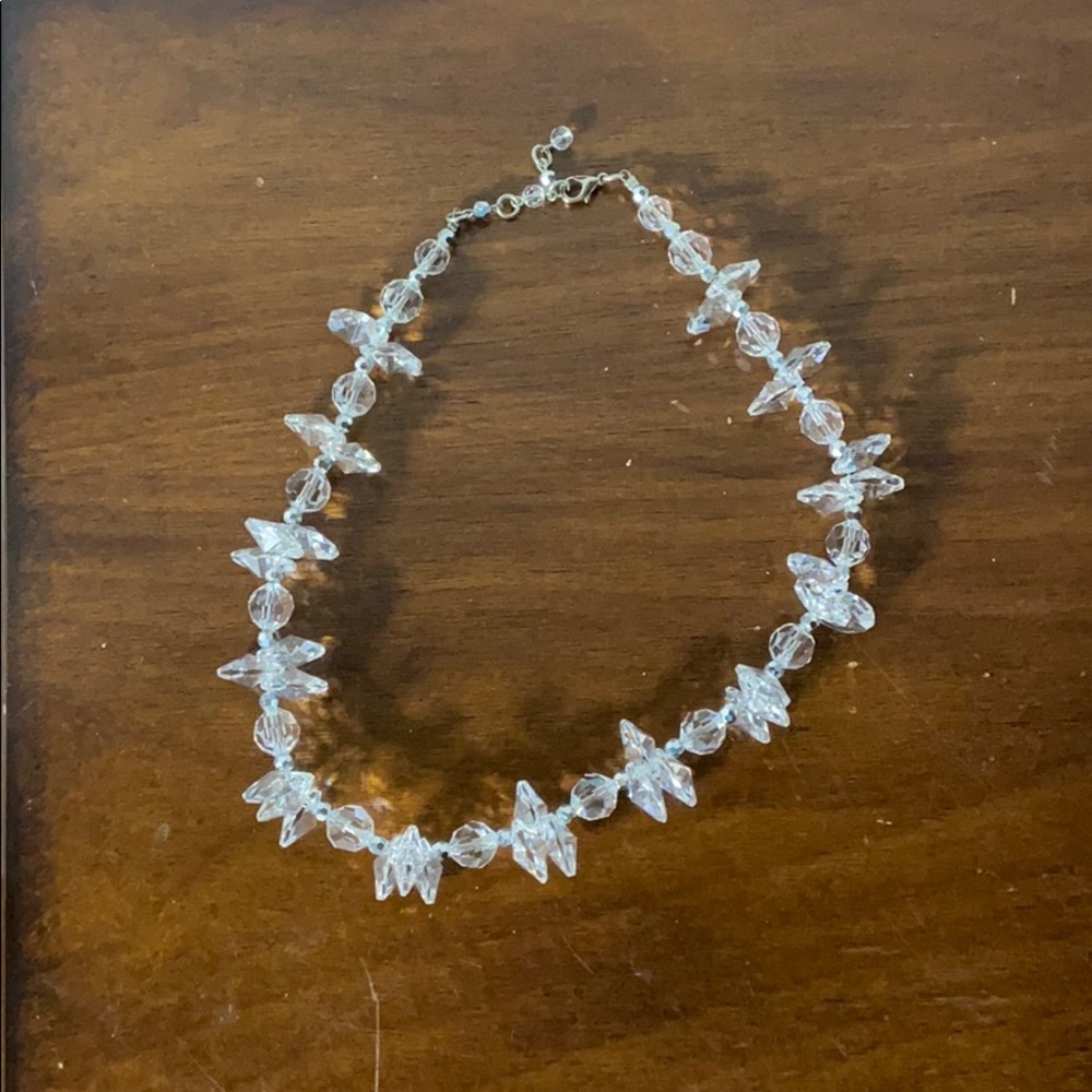 Clear crystal necklace.